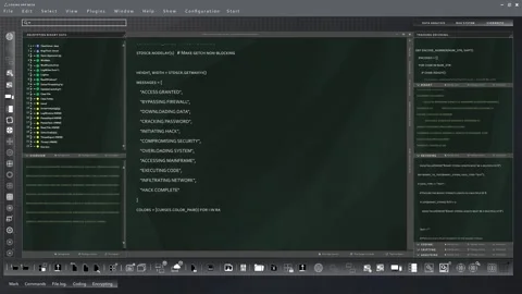 User interface designed for computer scientists, showcasing animated binary code Stock Footage 280123567