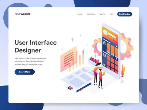 User Interface Designer banner of landing page Stock-Illustration