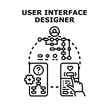 User interface designer crafting digital experience Stock Illustration