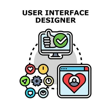User interface designer creating engaging digital experiences Stock Illustration