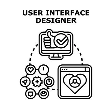 User interface designer creating engaging digital experiences Stock Illustration