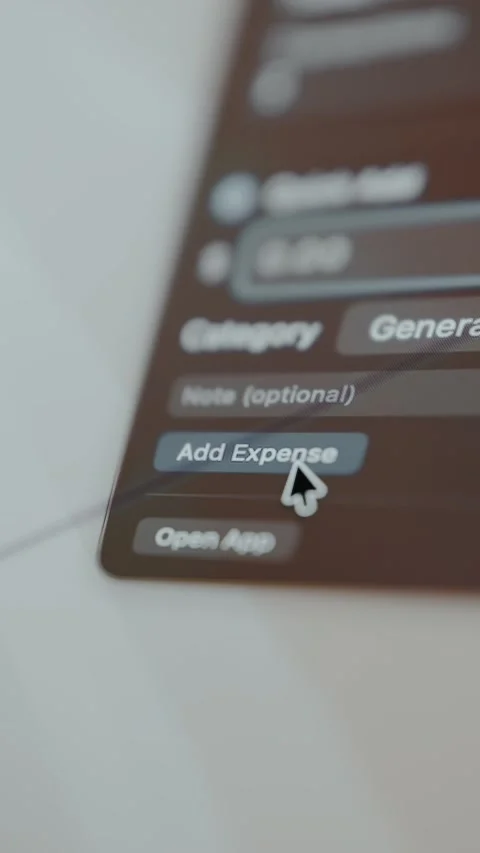 User interface for a digital expense tracking application Stock Footage 329329935