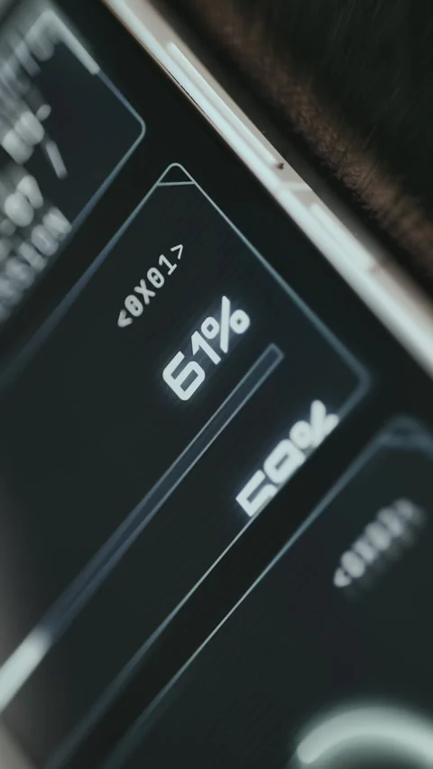 User interface displaying a 59 percent completion status Stock Footage 335485886