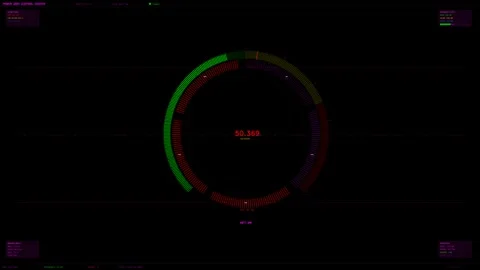User interface displaying hud animation with colorful elements showing data.. Stock Footage 328434638