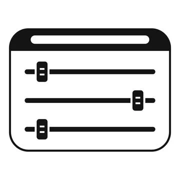 User interface displaying settings control panel sliders Stock Illustration