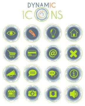 User interface dynamic icons Stock Illustration