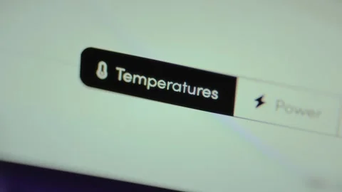 User interface element with options Temperatures and Power Stock Footage 327913469