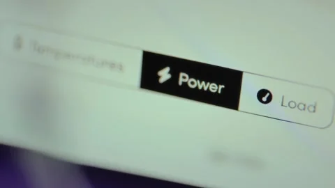 User interface element with options Temperatures, Power and Load Stock Footage 327913518