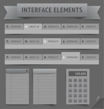User interface elements Stock Illustration