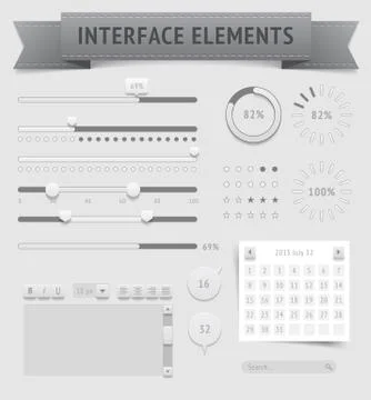 User interface elements Stock Illustration