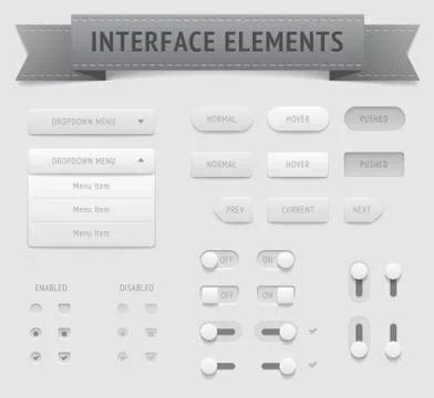 User interface elements Stock Illustration