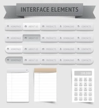 User interface elements Stock Illustration