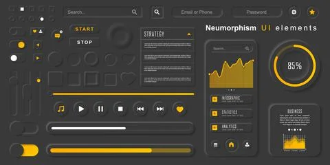 User interface elements for mobile app Stock Illustration