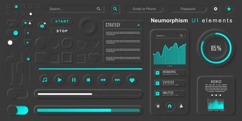 User interface elements for mobile app Stock Illustration