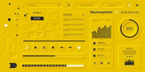 User interface elements for mobile app Stock Illustration