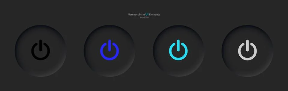 User interface elements for mobile devices in the style of neumorphism, UI, UX. Stock Illustration