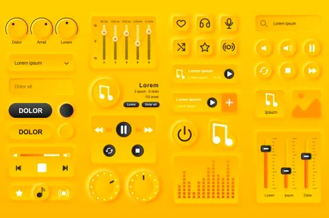 User interface elements for music player mobile app. Stock Illustration