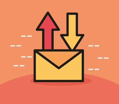 User interface, email upload and download data icons linear and fill style Ilustración de archivo