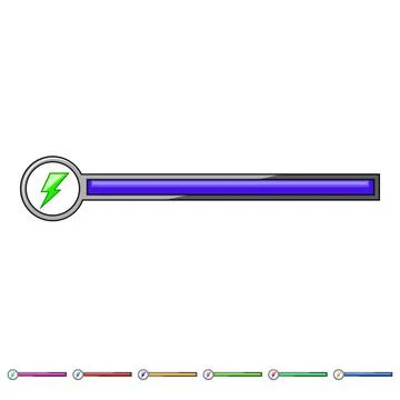 User interface energy bar displaying low power 스톡 일러스트