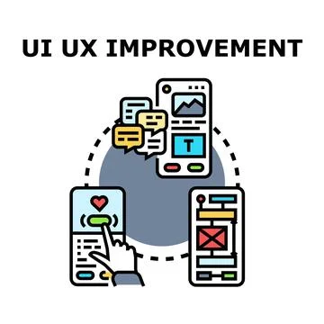 User interface experience improving development process Illustrazione stock