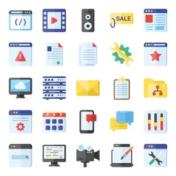 User Interface Flat Icons Pack Stock Illustration
