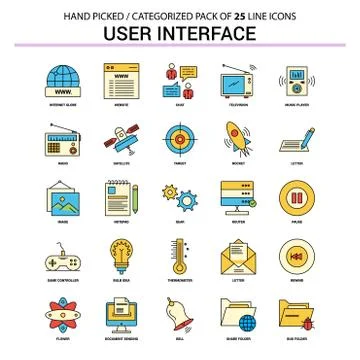 User Interface  Flat Line Icon Set - Business Concept Icons Design Illustrazione stock