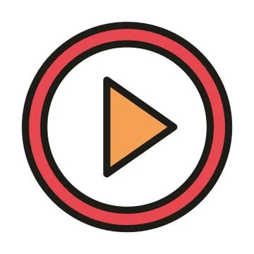 User interface forward button linear and fill style Illustrazione stock