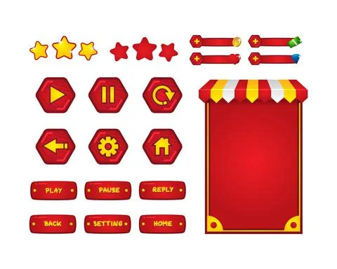 User interface game assets template design 스톡 일러스트