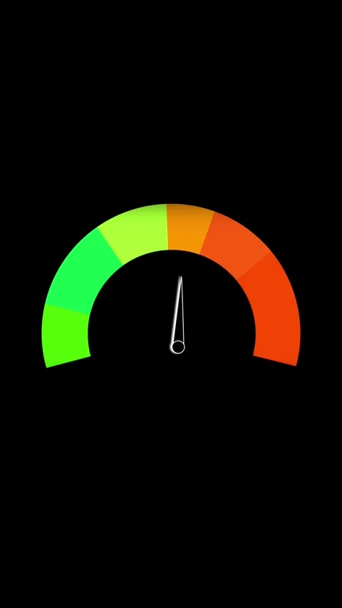 User interface gauge meter showing performance levels animation vertical vi.. Video stock 317718226