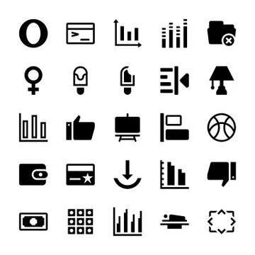 User Interface Glyph Icons Set Stock Illustration