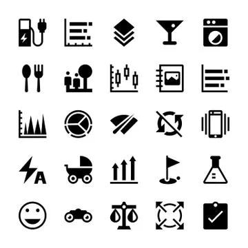 User Interface Glyph Icons Set Illustrazione stock
