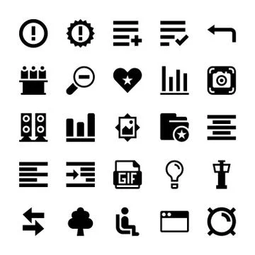 User Interface Glyph Icons Set Illustrazione stock