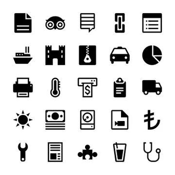 User Interface Glyph Icons Set Stockillustratie