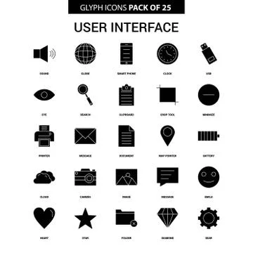 User Interface  Glyph Vector Icon set イラスト素材