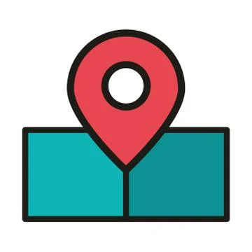 User interface gps navigation pointer location linear and fill style 스톡 일러스트