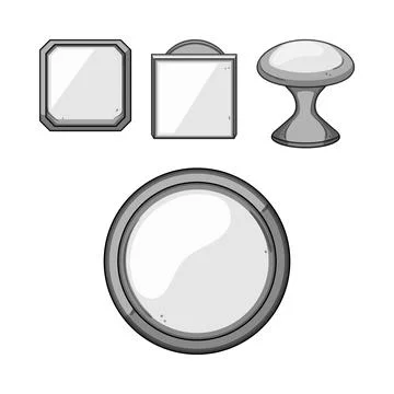 User interface graphics set with assorted buttons and knobs Stock Illustration