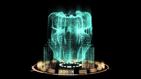 User Interface Head Up Display Motion Elements Holographic Machine Scanning Stock Footage 80563309