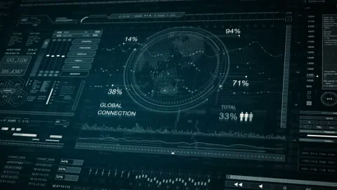User Interface HUD.Global connections. Stock Footage 139322593