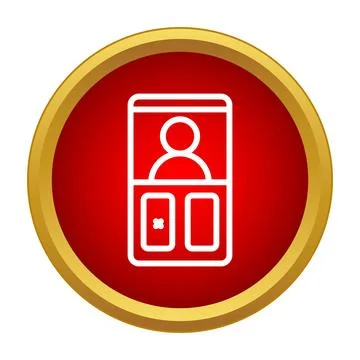 User interface icon displaying online video conferencing イラスト素材