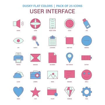 User Interface  icon Dusky Flat color - Vintage 25 Icon Pack イラスト素材