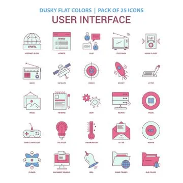 User Interface  icon Dusky Flat color - Vintage 25 Icon Pack Illustrazione stock