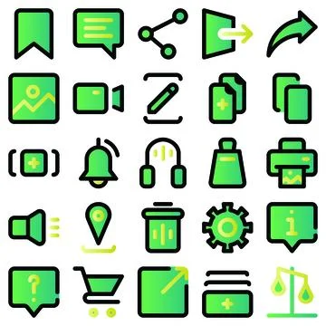 User Interface Icon Set Illustrazione stock