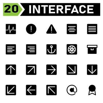 User interface icon set include activity, analytic, chart, performance, user  Illustrazione stock