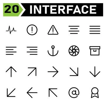 User interface icon set include activity, analytic, chart, performance, user  Stock Illustration