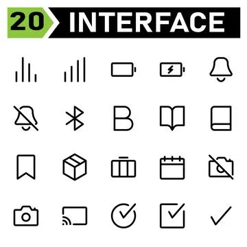 User interface icon set include chart, bar, analytic, report, user interface, Stockillustratie