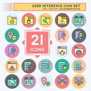 User Interface Icon Set. suitable for Web Interface symbol. color mate style. イラスト素材