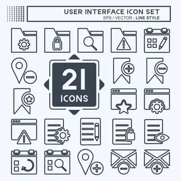 User Interface Icon Set. suitable for Web Interface symbol. line style. simpl 库存插图