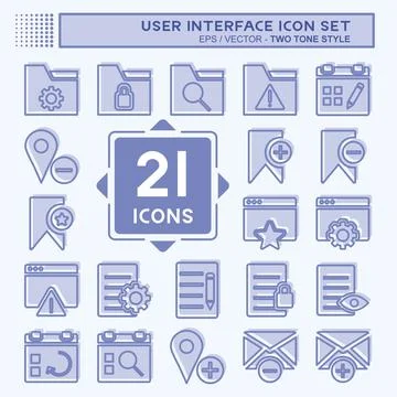 User Interface Icon Set. suitable for Web Interface symbol. two tone style. s 库存插图