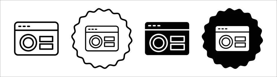 User interface icon symbol set collection. User interface simple vector sig.. Stock Illustration