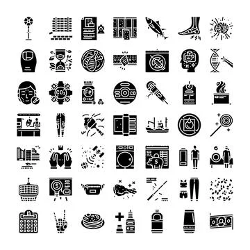 User interface icons collection illustrating various concepts Stock Illustration